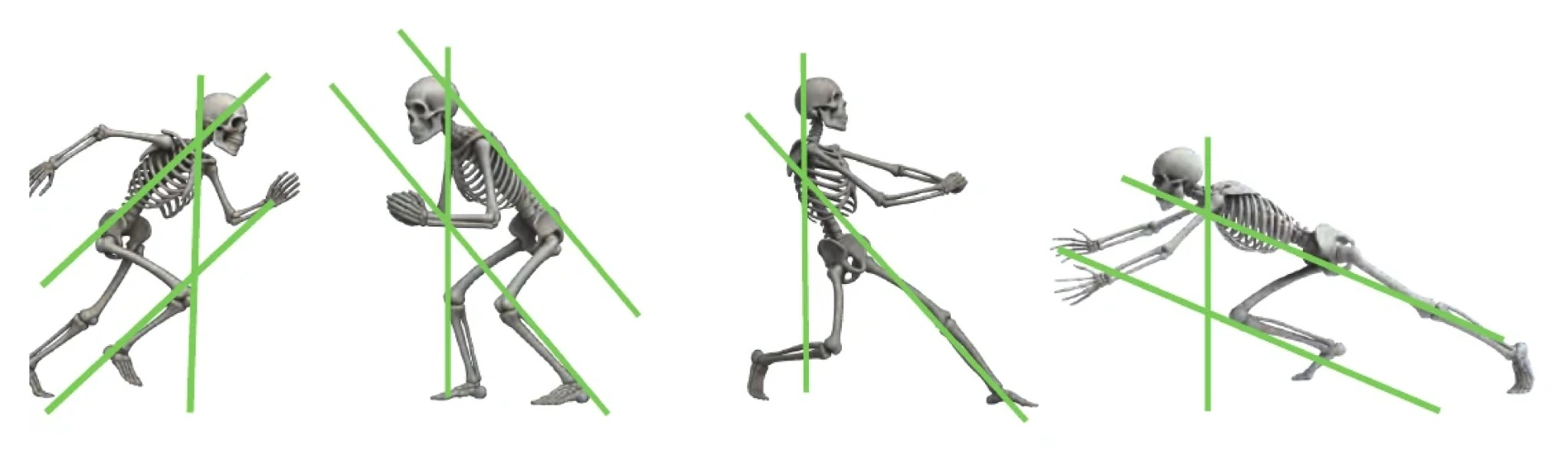 Spine-Shin Congruency walking sequence with skeleton postures